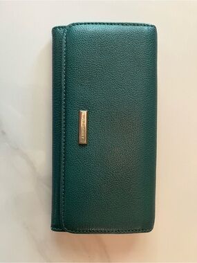 Burberry Sea Green Leather Wallet with Gold Logo